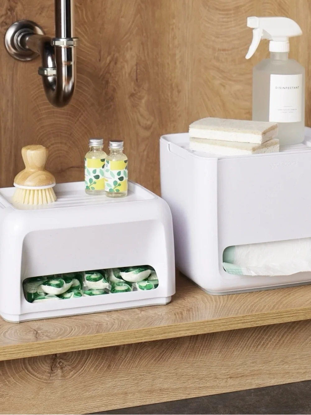 youCopia SinkSuite 2-in-1 Under Sink Trash Bag And Dish Pod Dispenser